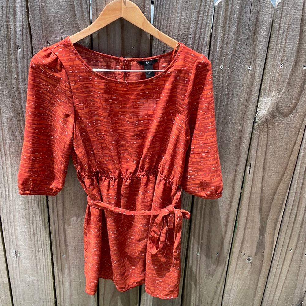 H&M Orange Dress Sz 10 New